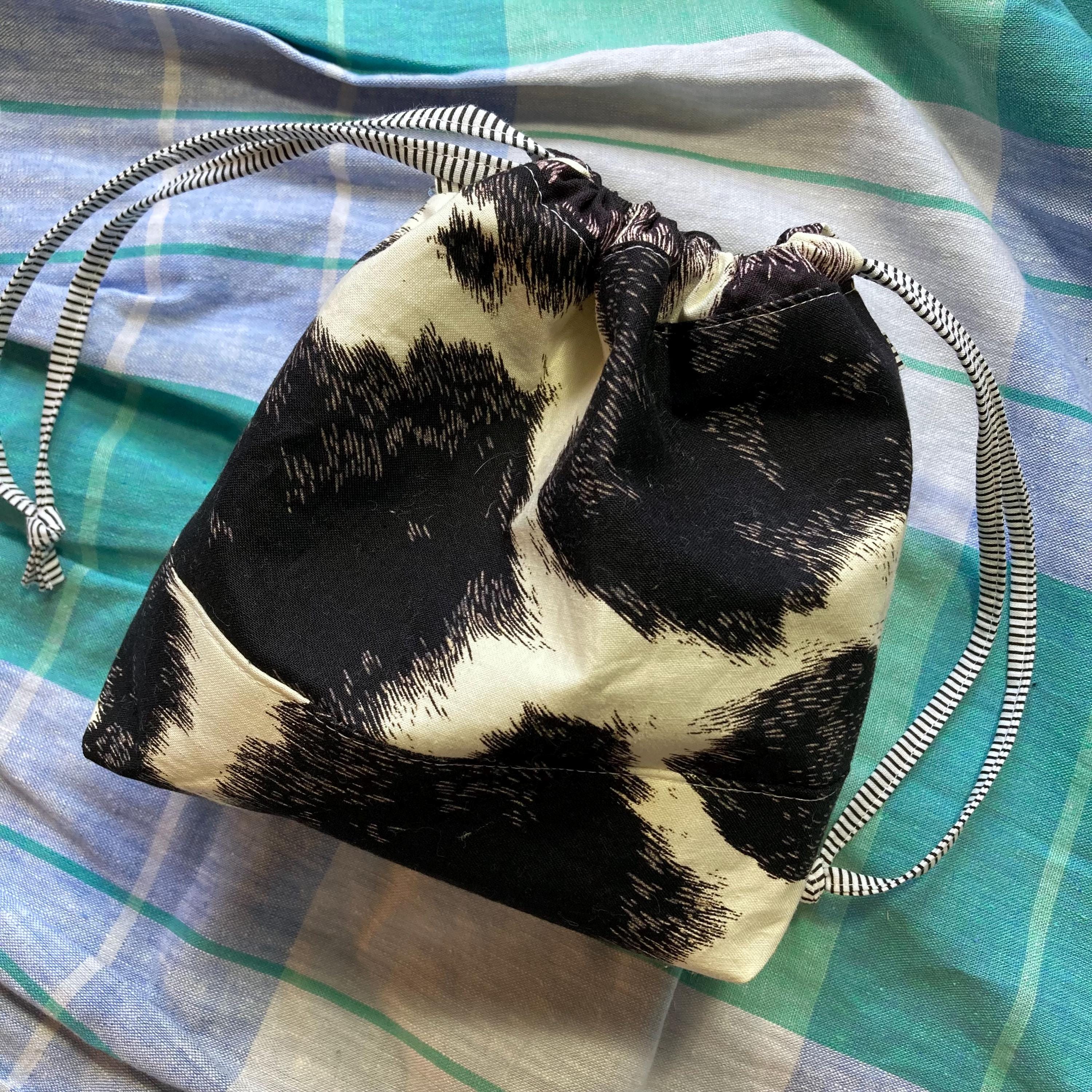 Small Bucket Bag Purse, Cow Print