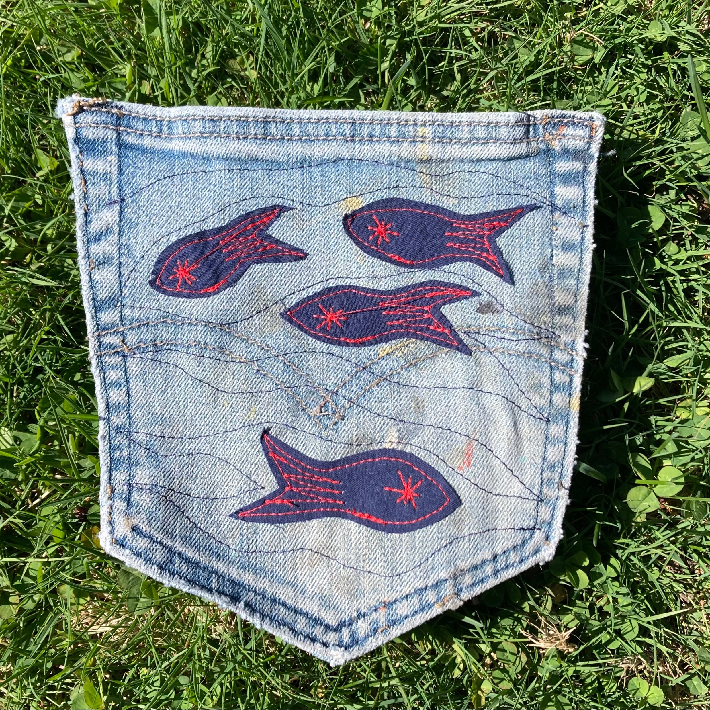 Denim Pocket Patch — Fish 1