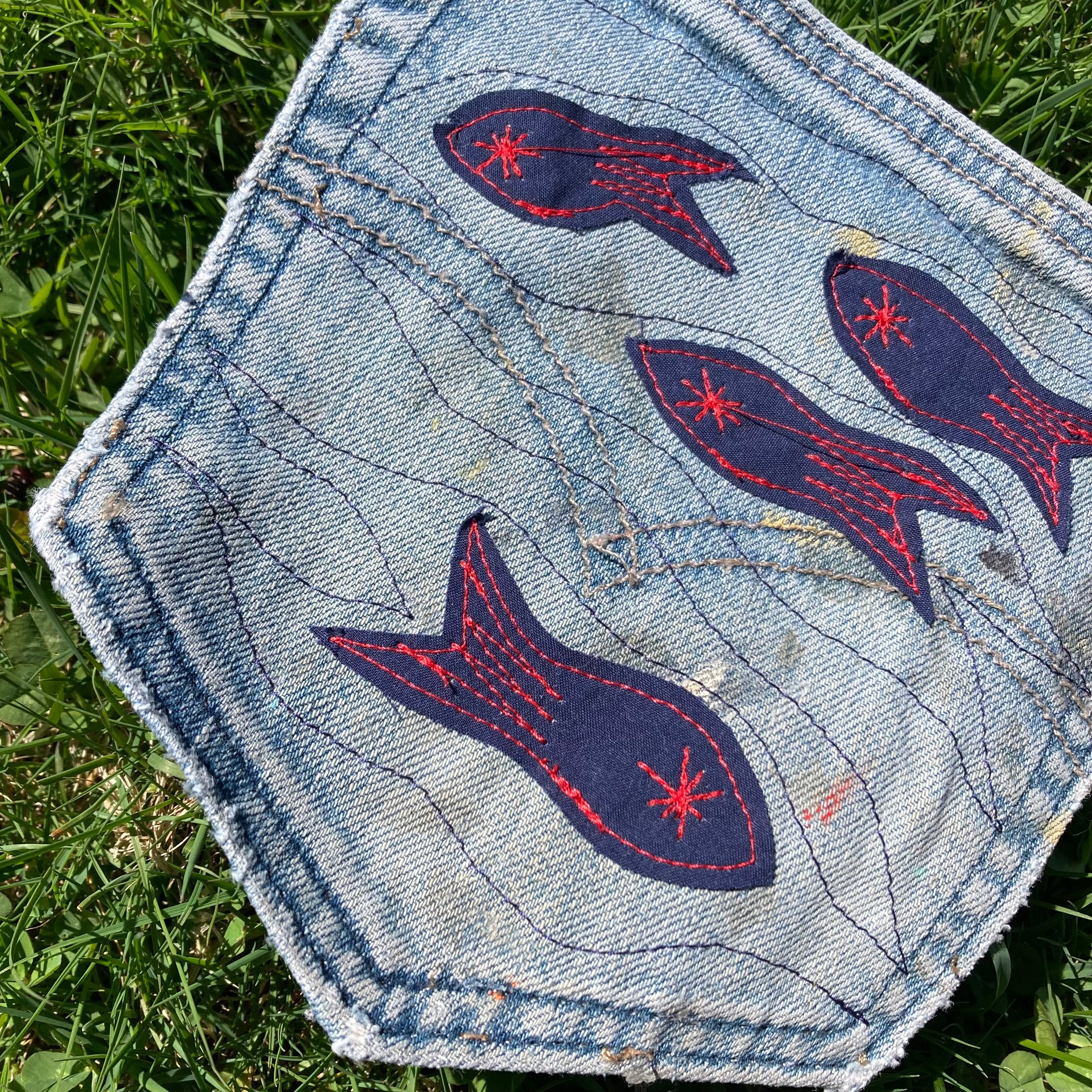 Denim Pocket Patch — Fish 1