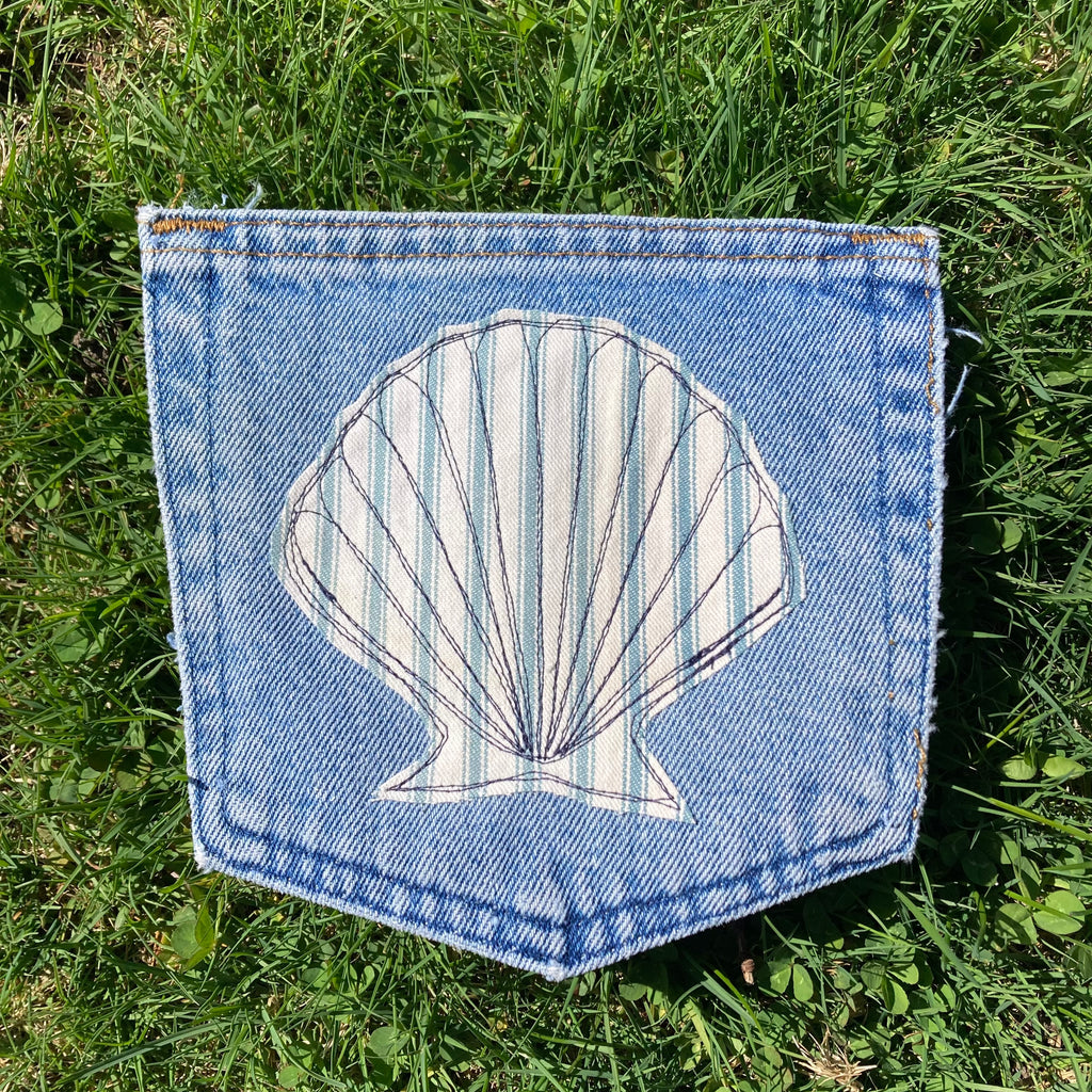Denim Pocket Patch — Seashell 1