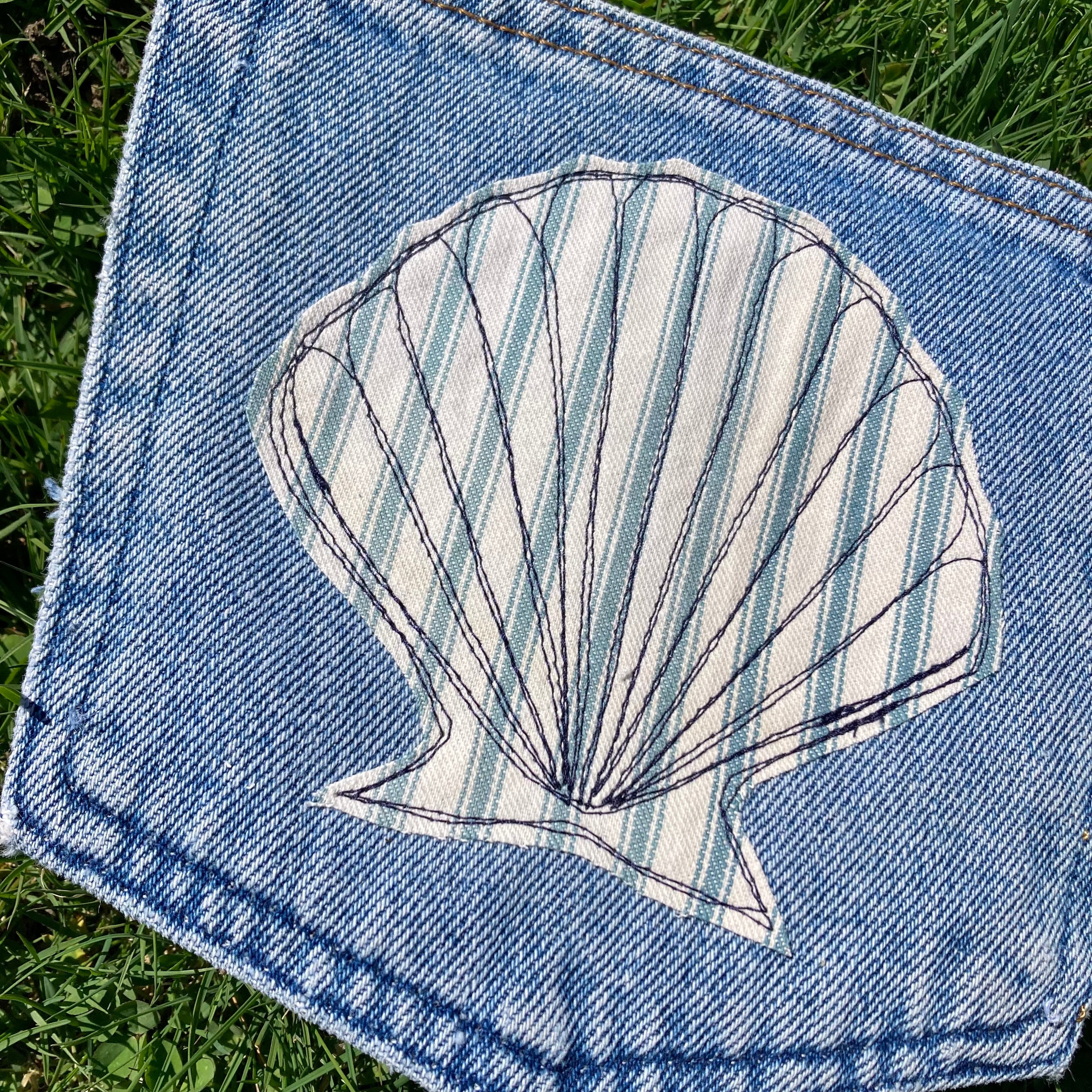 Denim Pocket Patch — Seashell 1