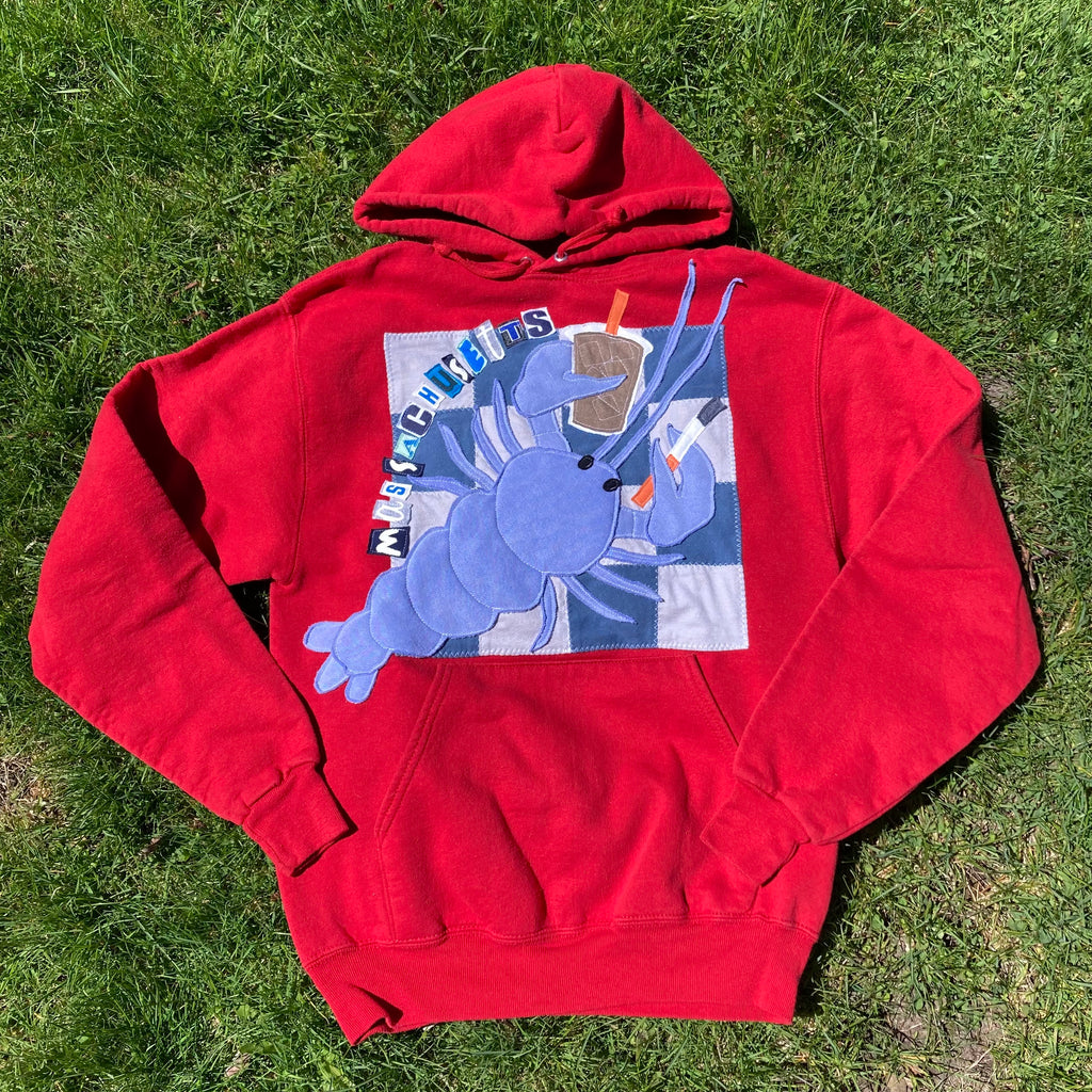 RARE BLUE MEDIUM Masshole Lobstah Red Hoodie