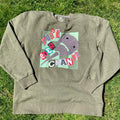 2XL Don't Ever Change Olive Crewneck