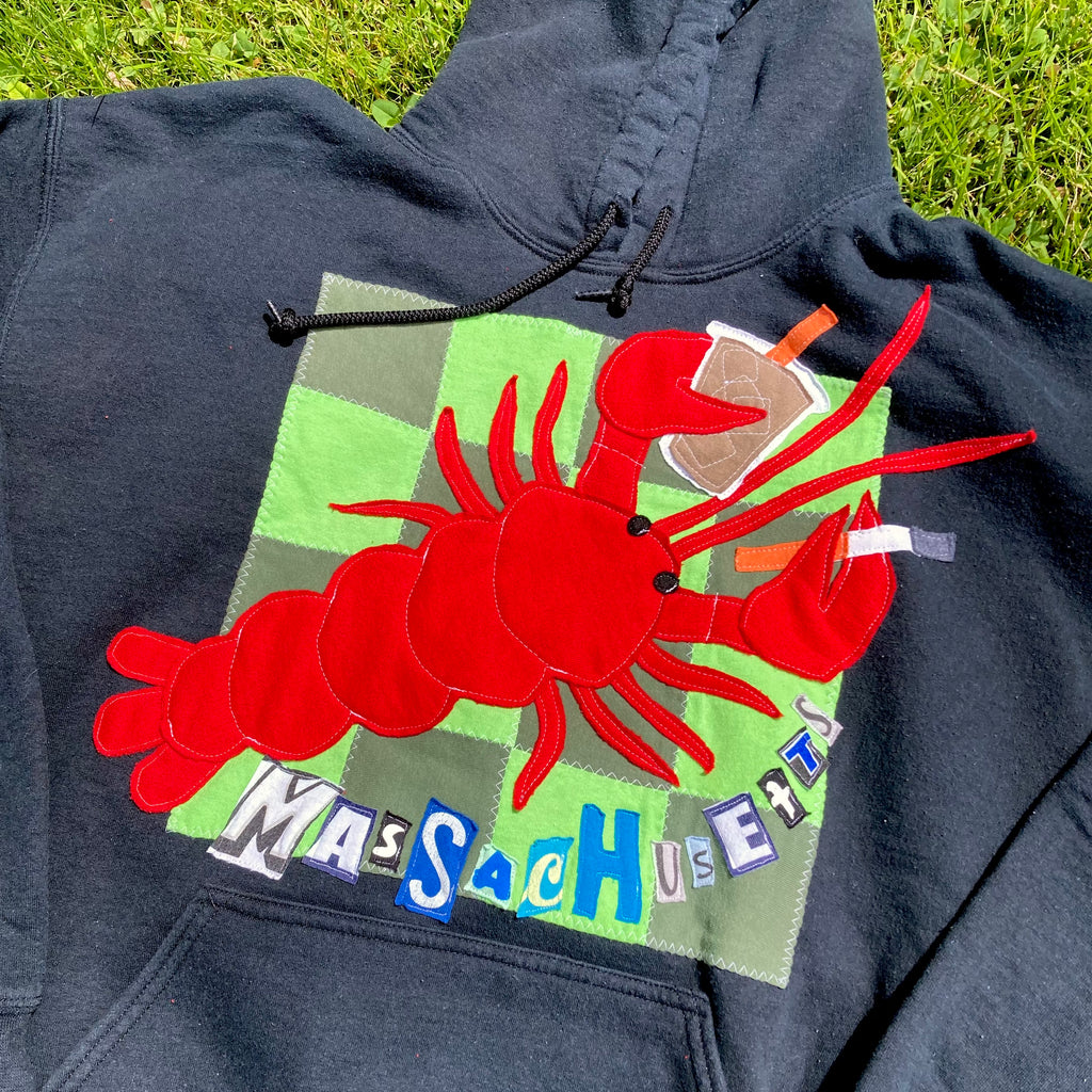 LARGE Masshole Lobstah Black Hoodie
