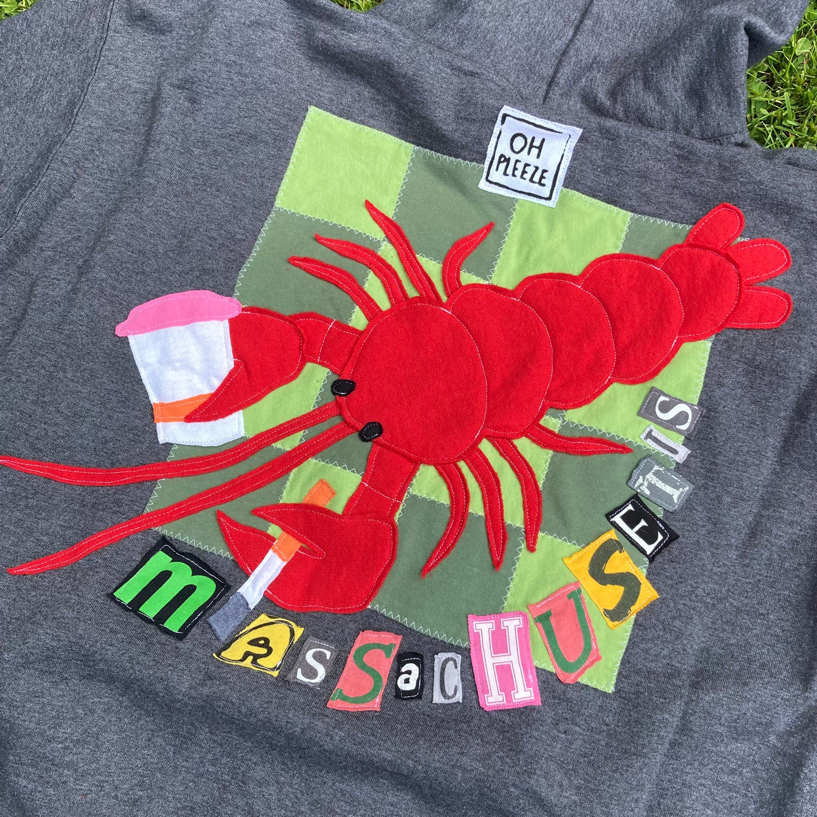 XL Masshole Lobstah Gray Hoodie