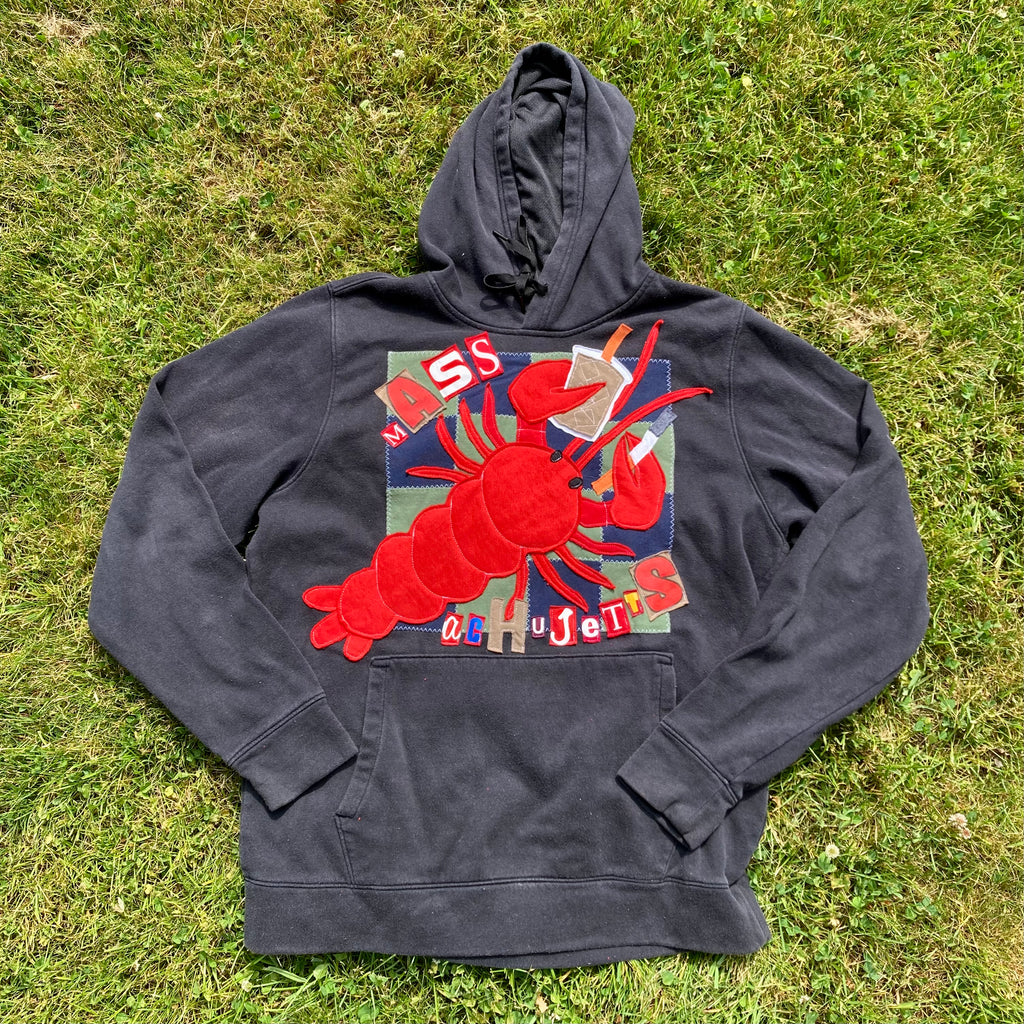 MEDIUM Masshole Lobstah Black Hoodie