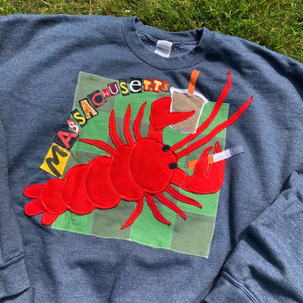 2XL Masshole Lobstah Dark Gray Crewneck