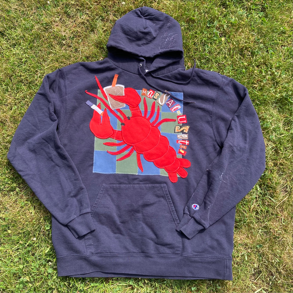 XL Masshole Lobstah Navy Hoodie
