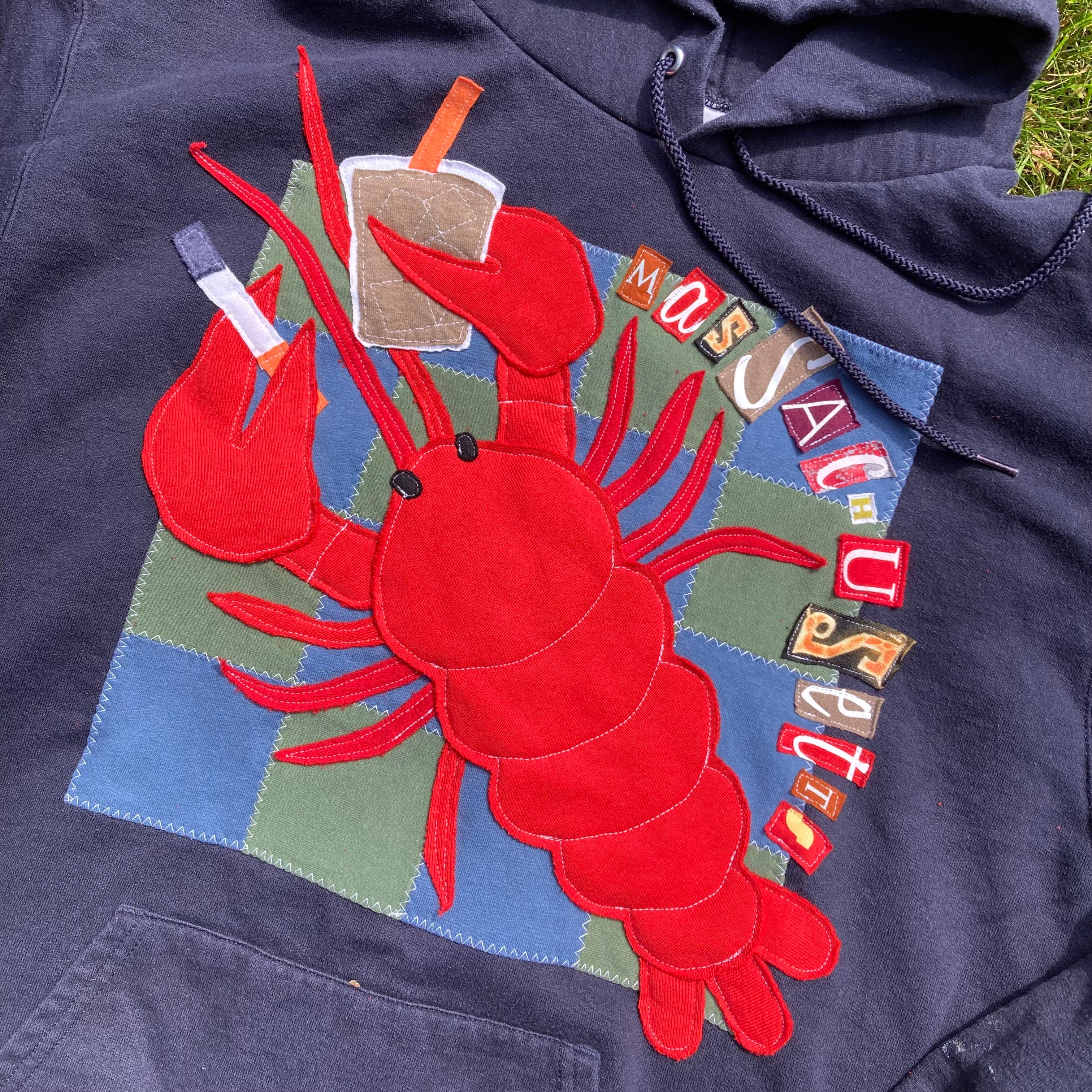 XL Masshole Lobstah Navy Hoodie