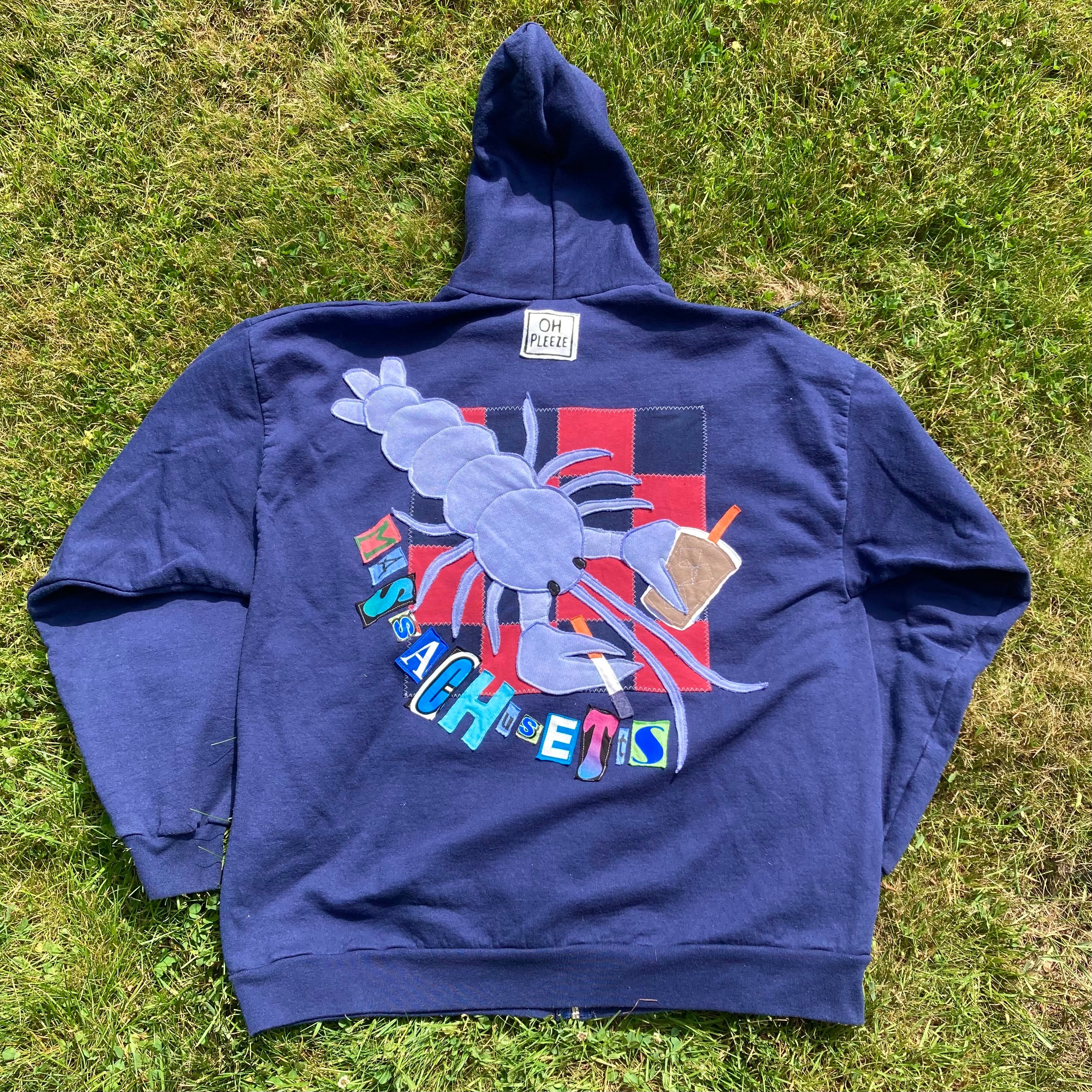 XL RARE BLUE Masshole Lobstah Navy Zip-Up