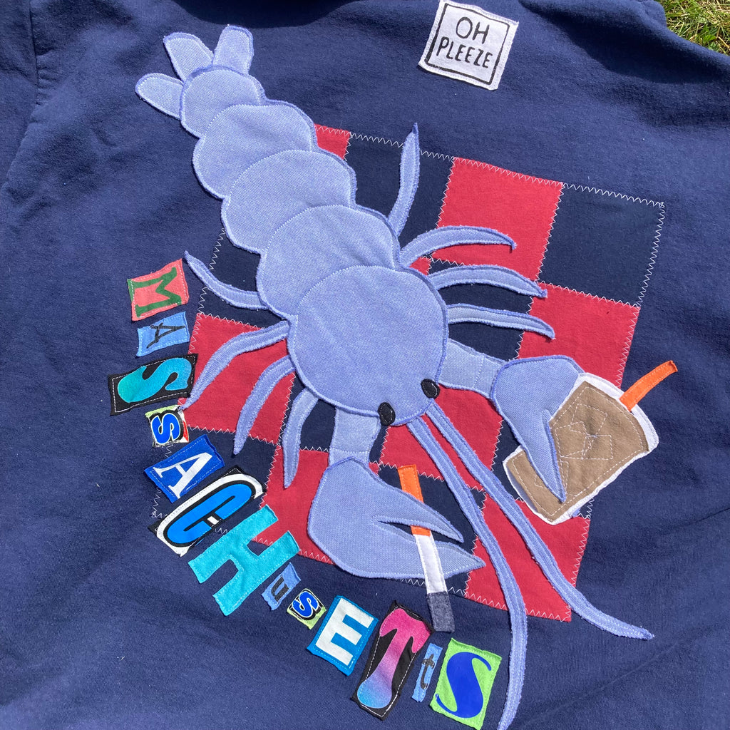 XL RARE BLUE Masshole Lobstah Navy Zip-Up