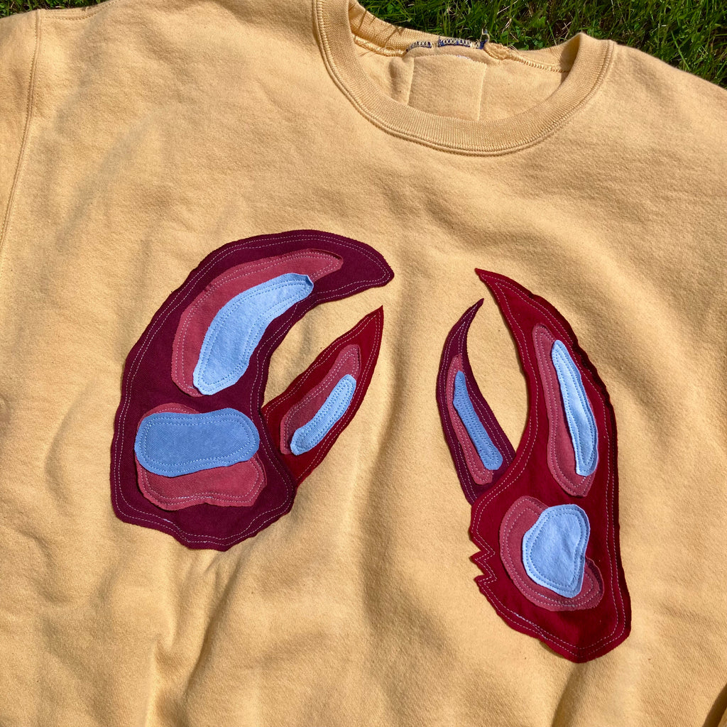 LARGE/XL Claws Yellow Crewneck