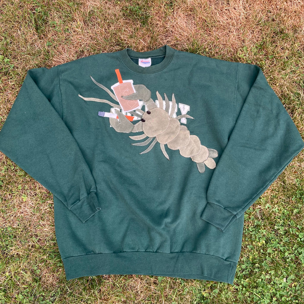 LARGE RARE GREEN Masshole Lobstah Duxbury Crewneck