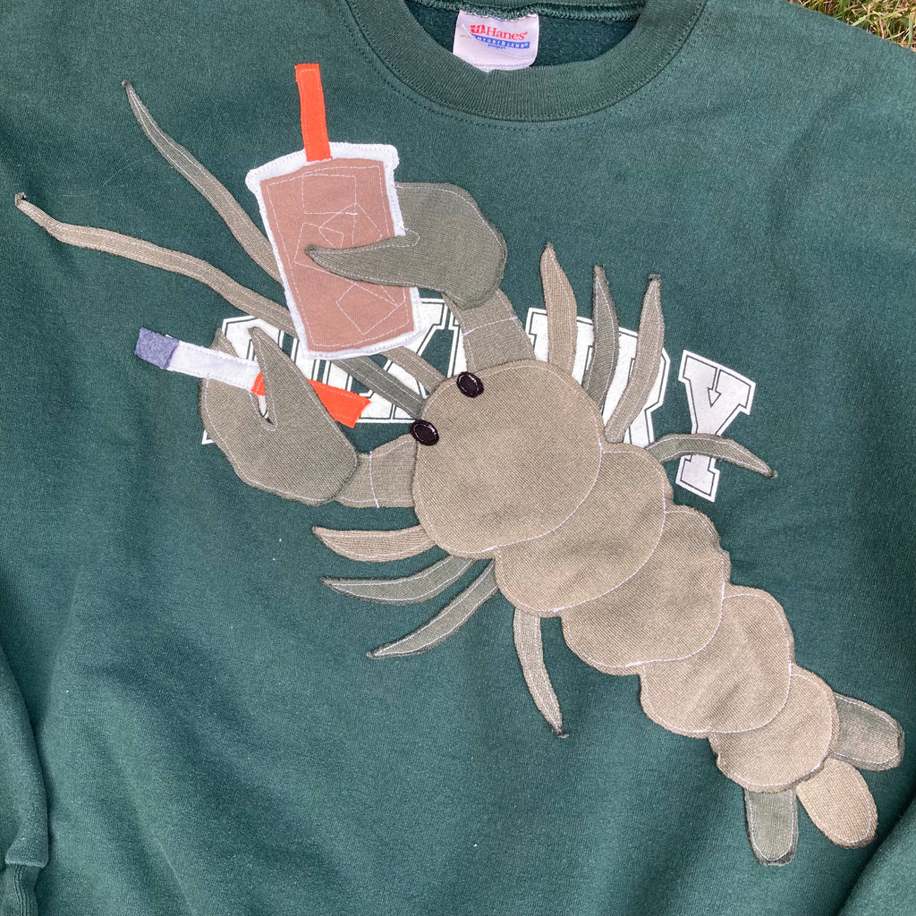 LARGE RARE GREEN Masshole Lobstah Duxbury Crewneck