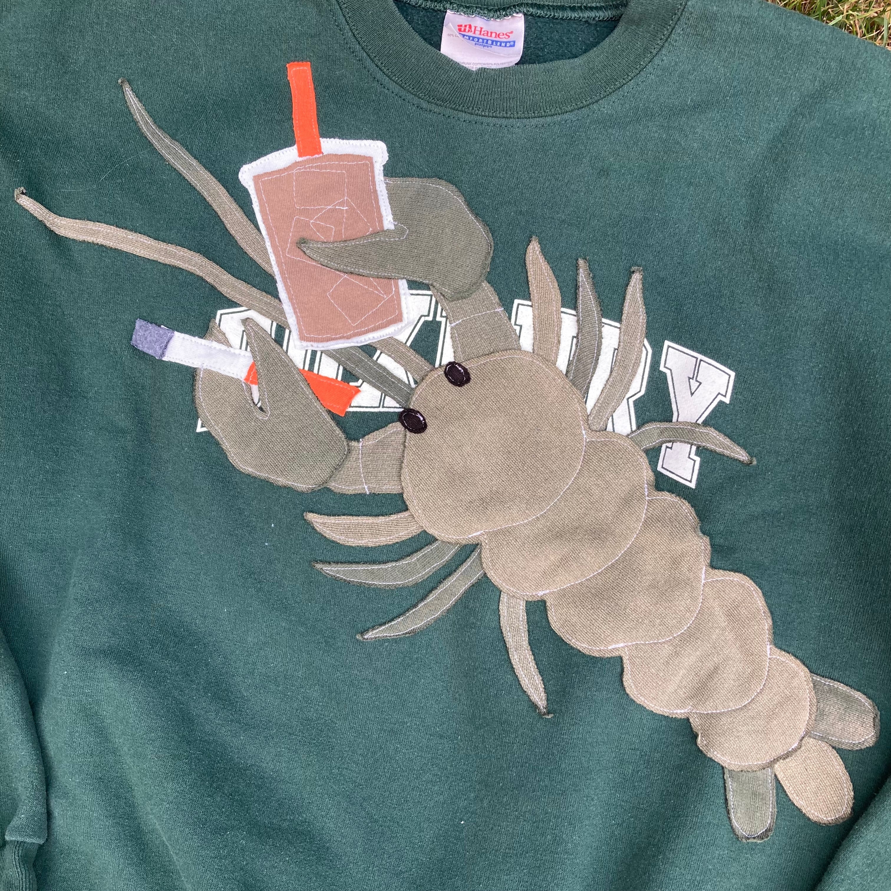 LARGE RARE GREEN Masshole Lobstah Duxbury Crewneck