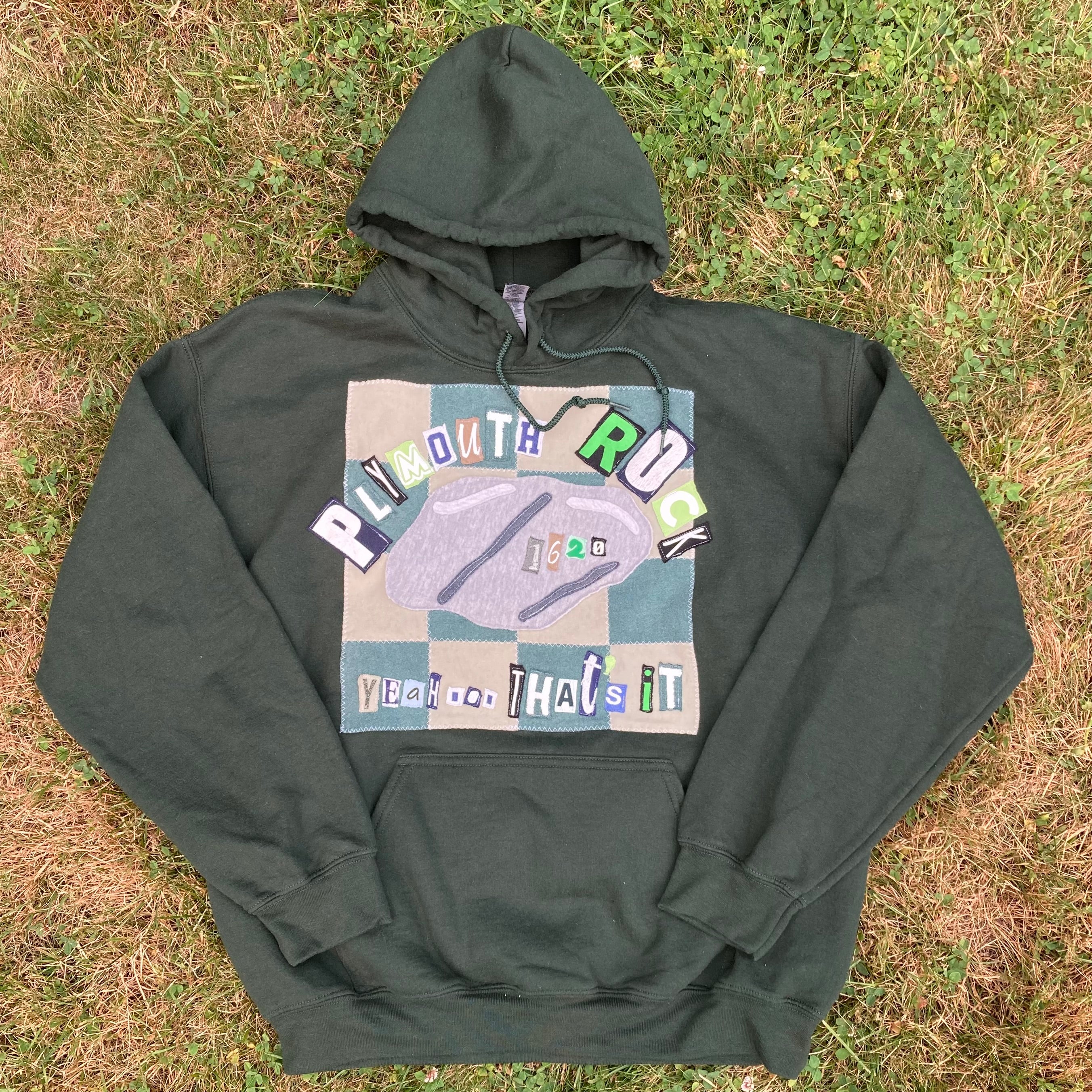LARGE Plymouth Rock Dark Green Hoodie