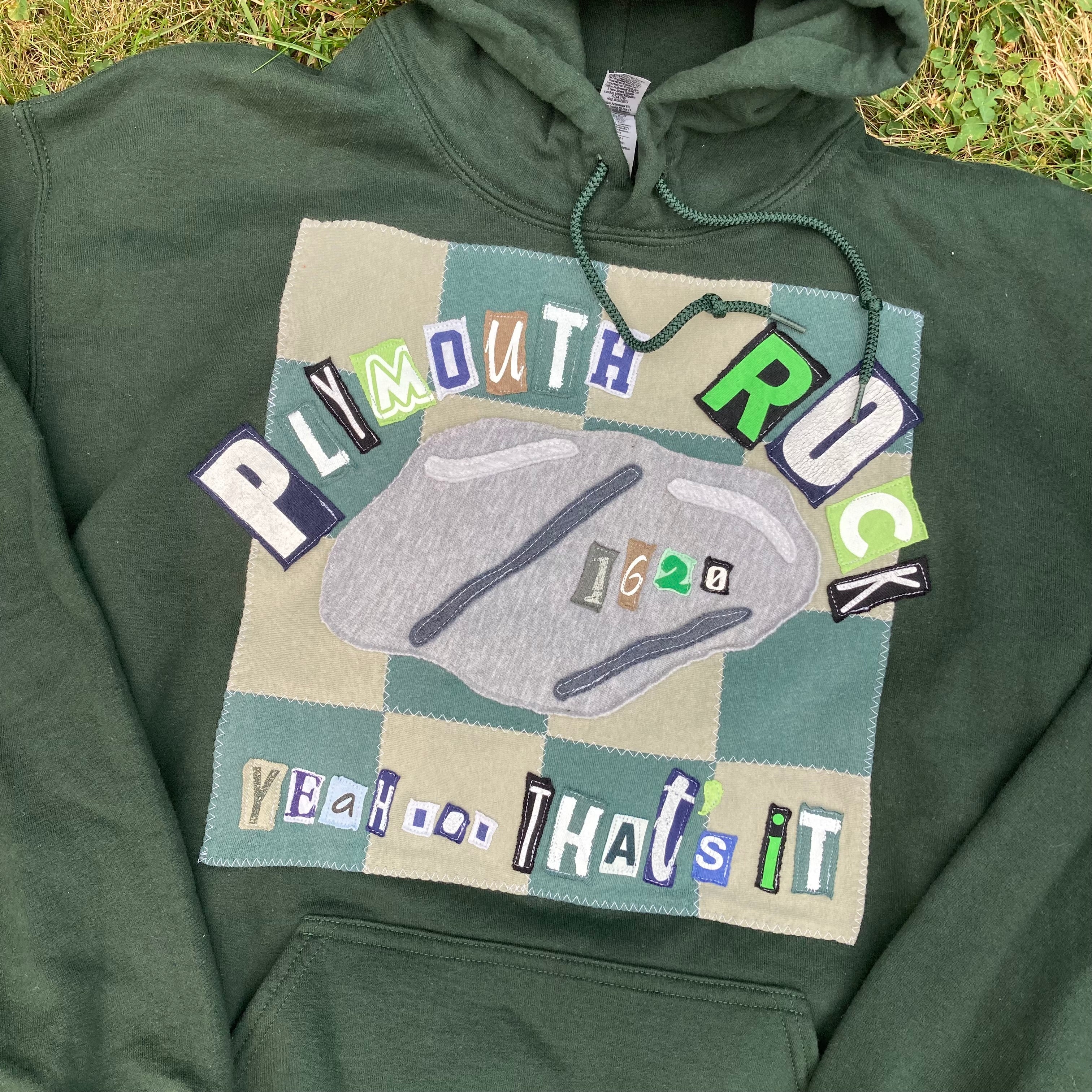 LARGE Plymouth Rock Dark Green Hoodie