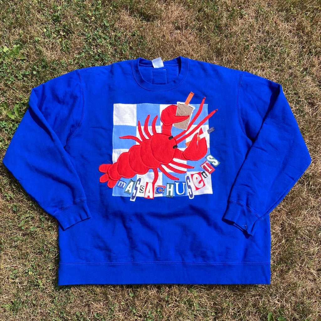 XL Masshole Lobstah Blue Crewneck