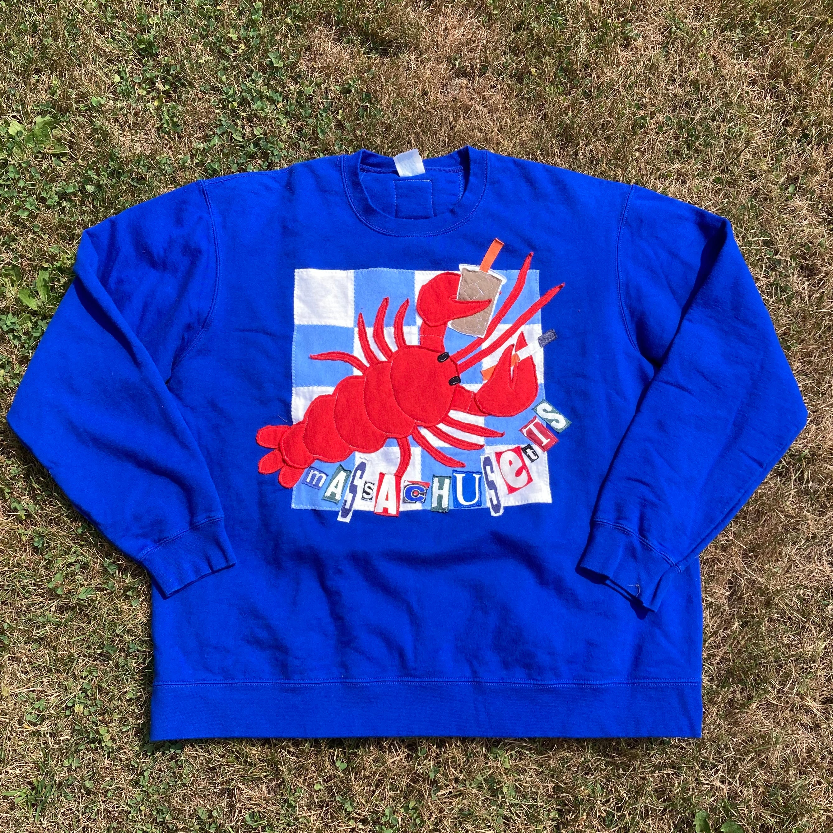 XL Masshole Lobstah Blue Crewneck