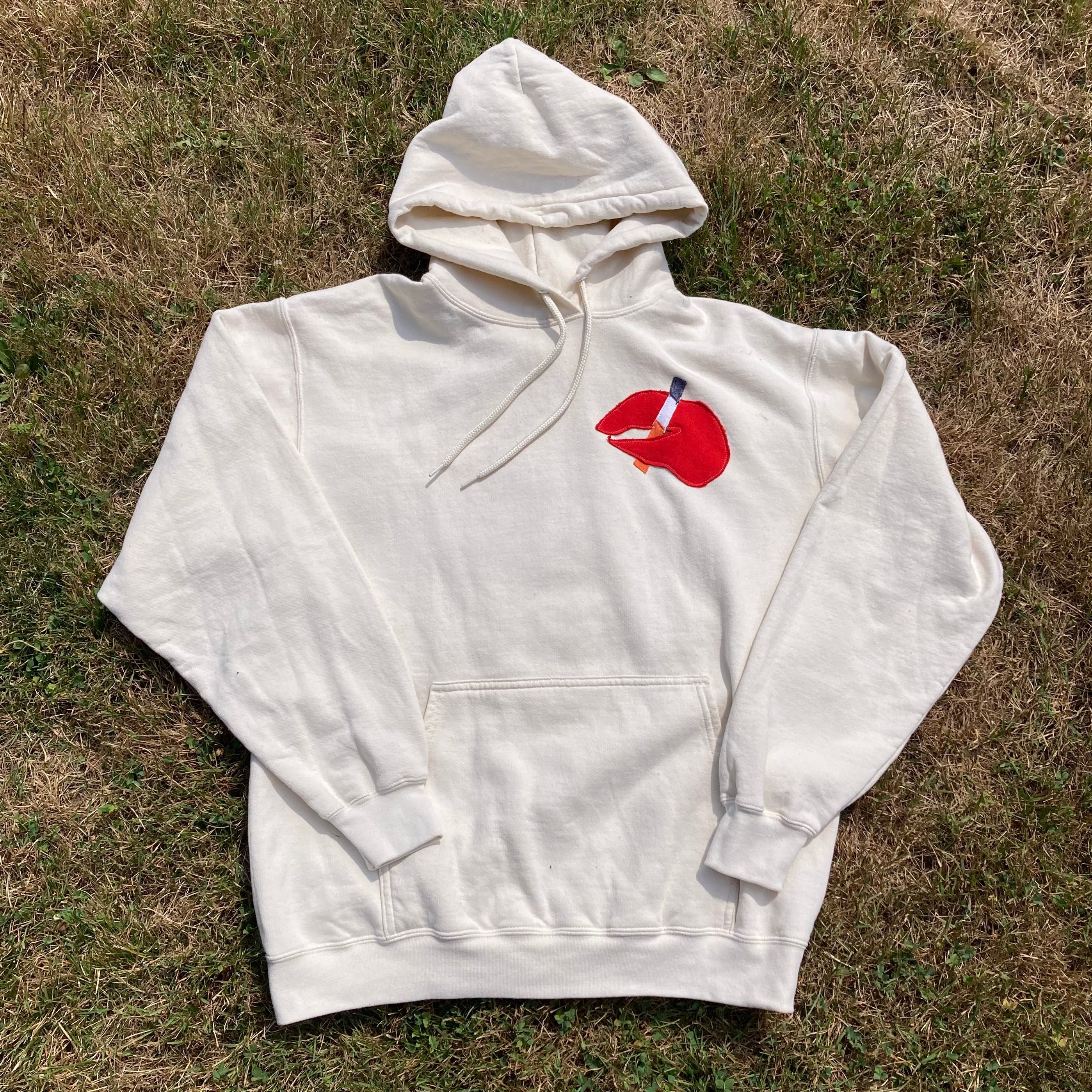 LARGE Masshole Lobstah Cream Hoodie