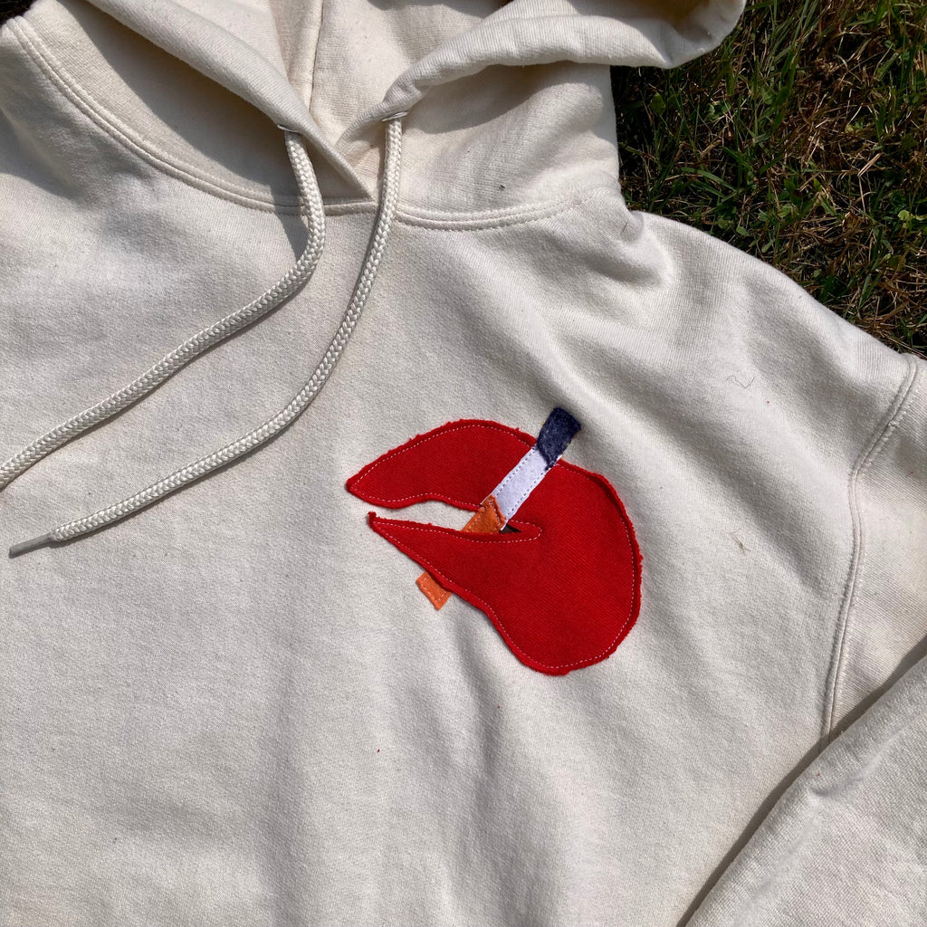 LARGE Masshole Lobstah Cream Hoodie