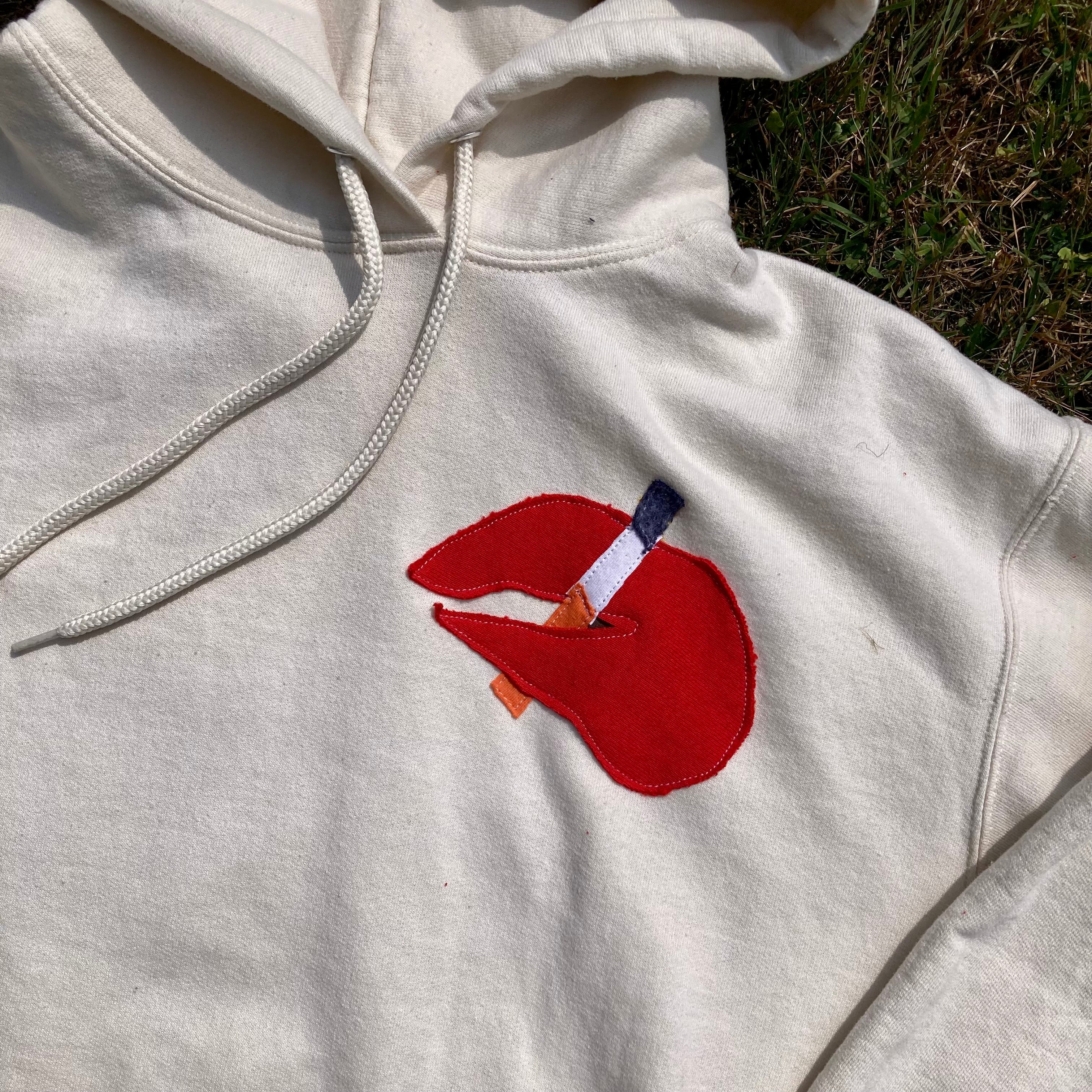 LARGE Masshole Lobstah Cream Hoodie