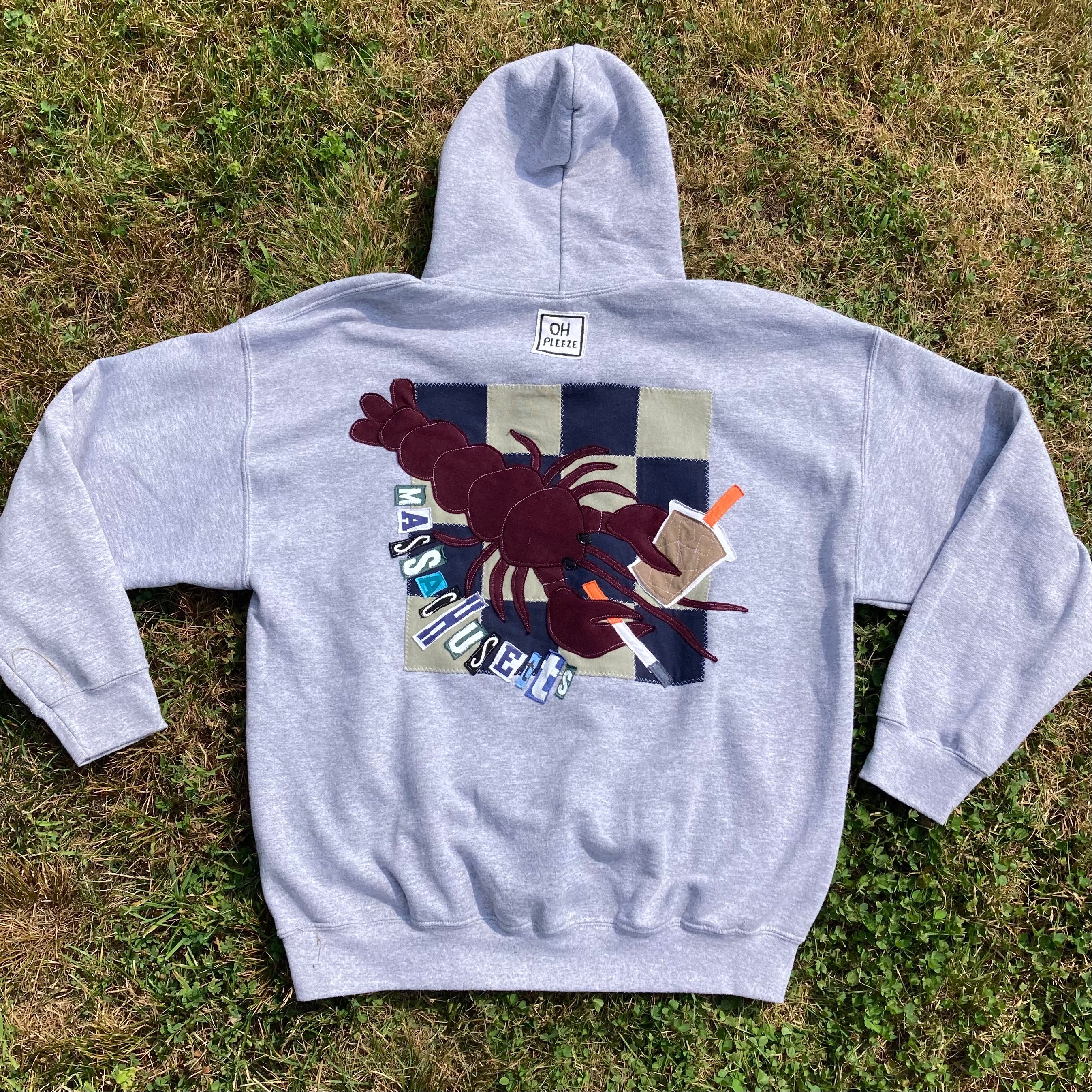 XL Masshole Lobstah Gray Hoodie