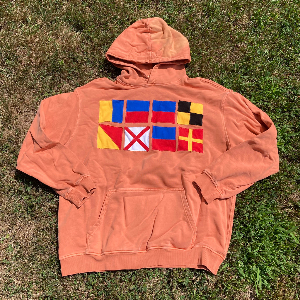 Large/XL "KEEL OVER" Nauti Sailing Flags Hoodie
