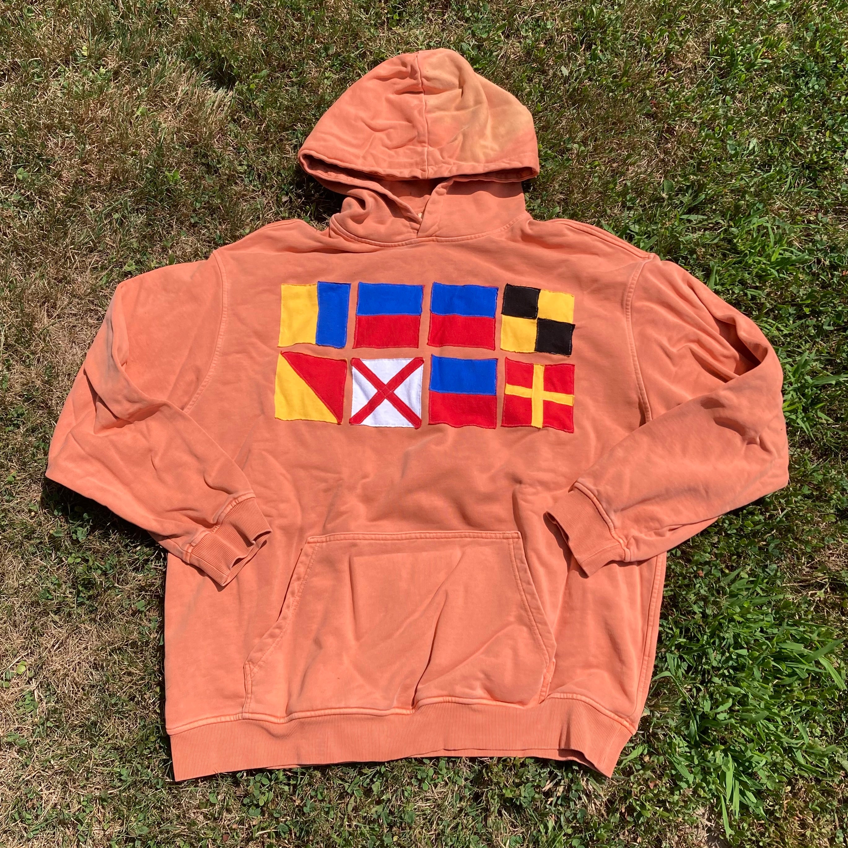 Large/XL "KEEL OVER" Nauti Sailing Flags Hoodie