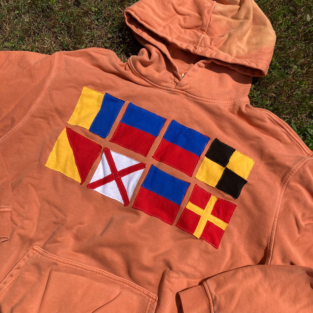 Large/XL "KEEL OVER" Nauti Sailing Flags Hoodie