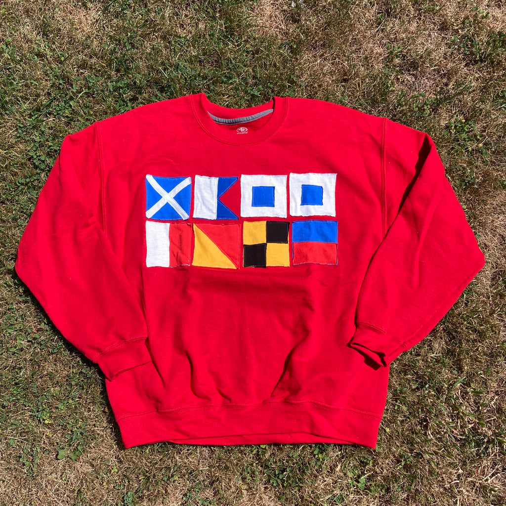 Large "MASSHOLE" Nauti Sailing Flags Crewneck