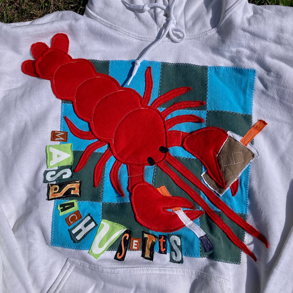 XL Masshole Lobstah White Hoodie