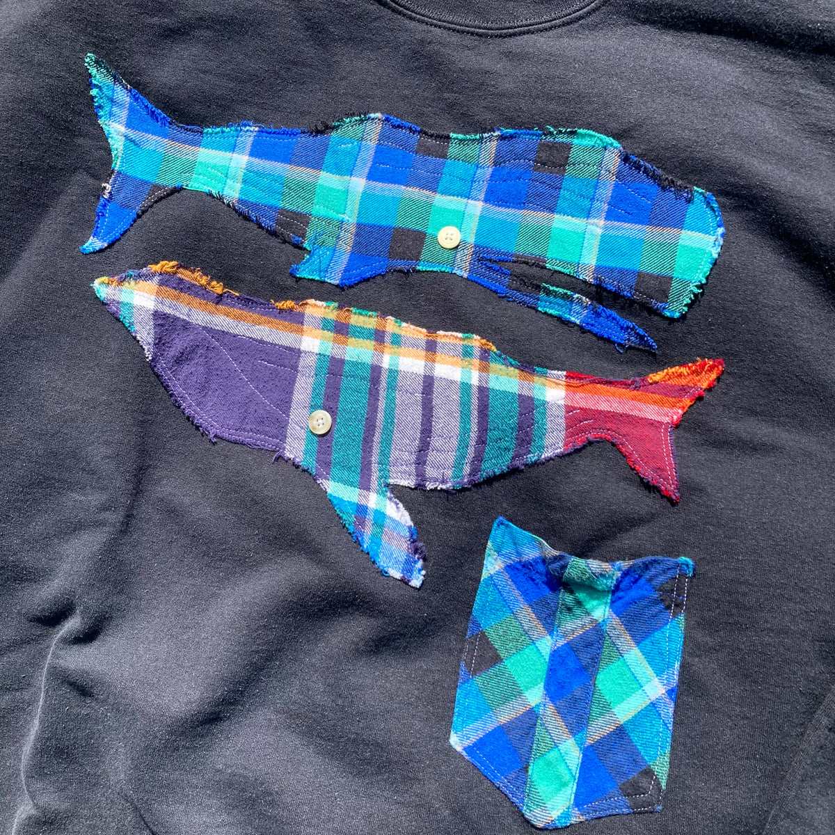 2XL Flannel Whales Crewneck