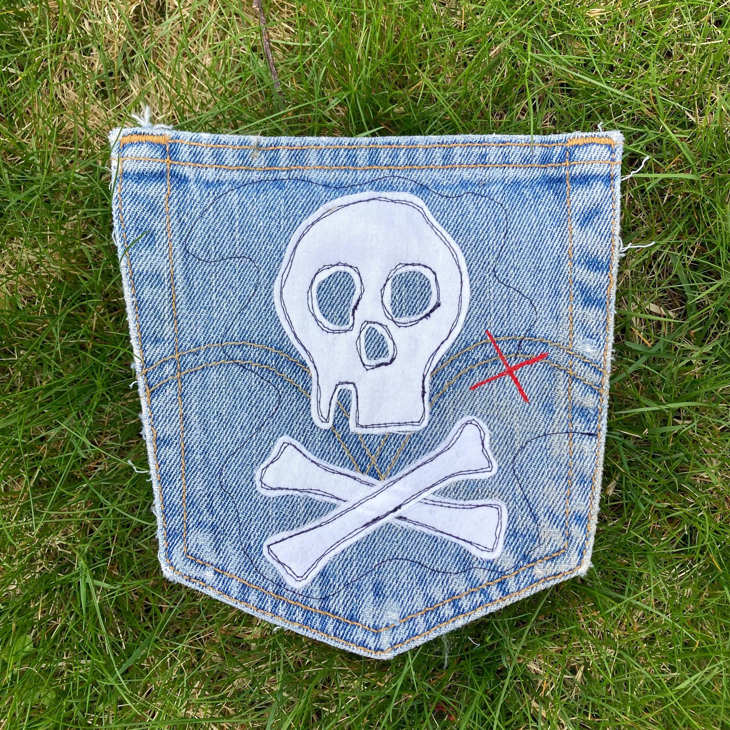 Denim Pocket Patch — X Marks The Spot 1
