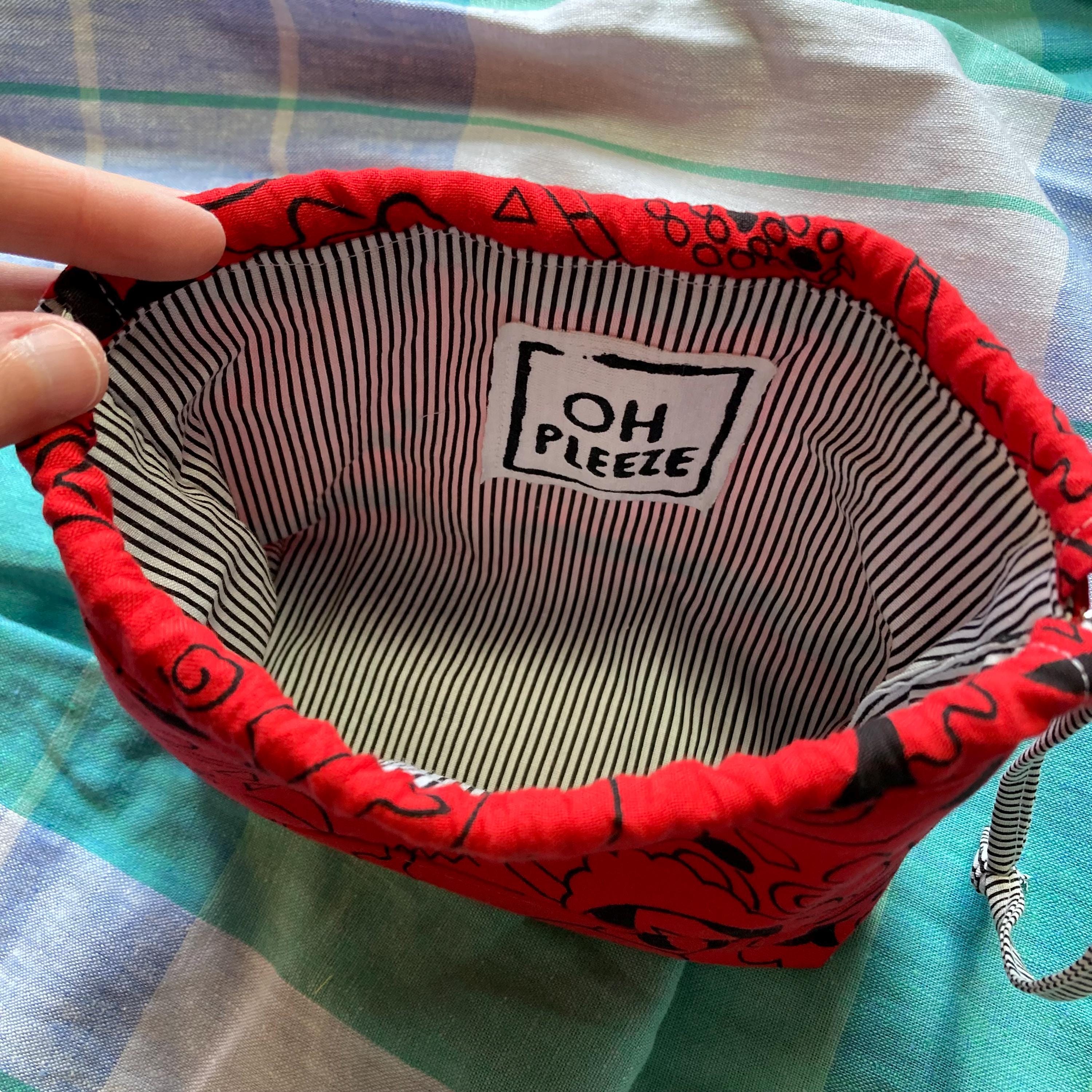 Mini Bucket Bag Purse, Red & Black
